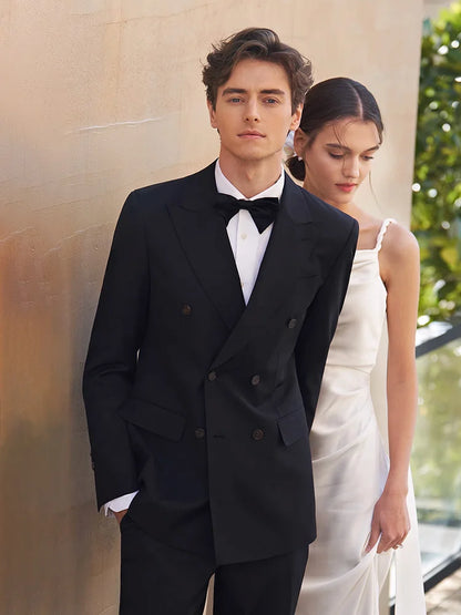 Schmal geschnittener Herrenanzug-Blazer mit grauen Streifen und 2-Knopf-Einreiher – ideal für Partys und Hochzeiten, Größe 48
