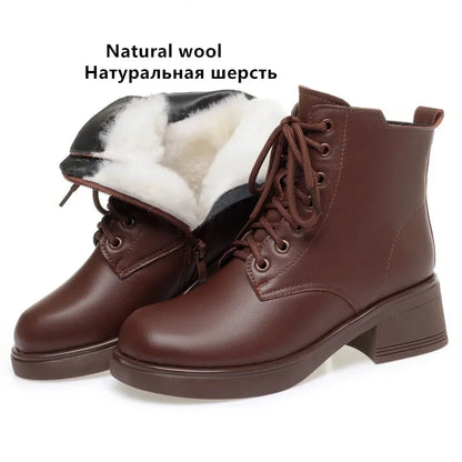 AIYUQI Women Marton Boots Winter 2025 New Genuine Leather Large Size Women Snow Boots Anti-Slip Women Motorcycle Boots