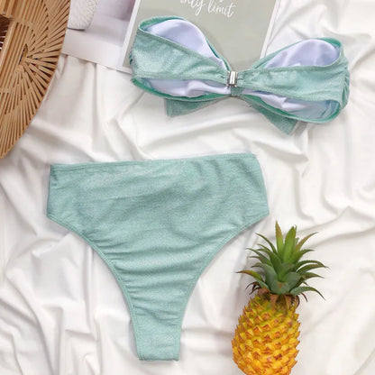 Sexy Bügel-Bikini-Set mit Push-up-Effekt – Brasilianischer Stil für Damen und Mädchen, ideal als Strandbekleidung