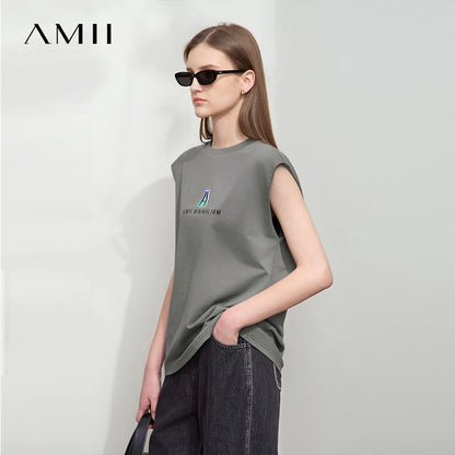 Damen T-Shirt mit Rundhalsausschnitt und besticktem lockeren Design für den Sommer