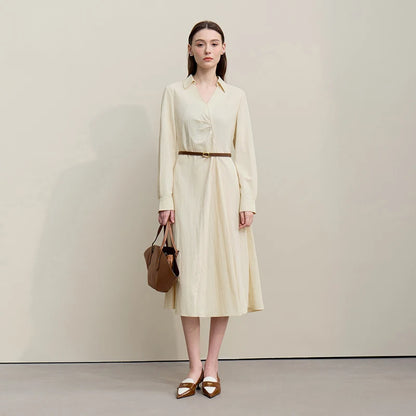 Elegantes V-Ausschnitt Damenkleid Asymmetrisch Für Reisen