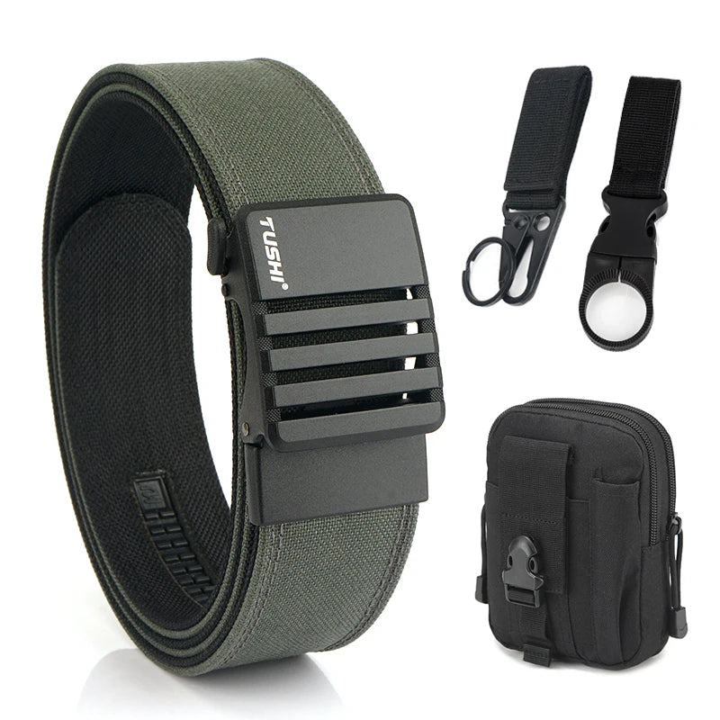 Herren-Taktischer Gürtel aus Nylon mit matte Metall-Schnalle und 43 mm Breite für Alltag und Freizeit