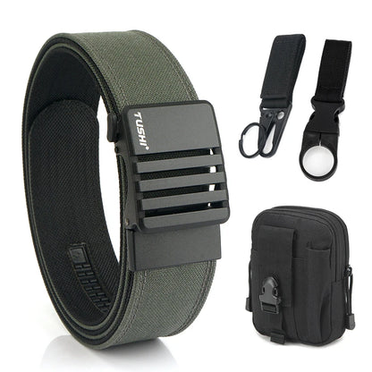 Herren-Taktischer Gürtel aus Nylon mit matte Metall-Schnalle und 43 mm Breite für Alltag und Freizeit