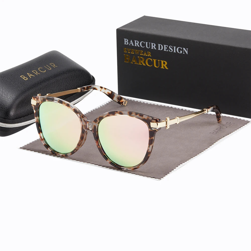 Damen-Sonnenbrille Katzenauge Edelstahl UV400 polarisiert Luxus Geschenk