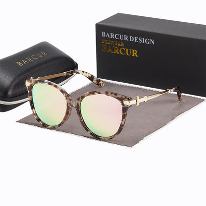 Damen-Sonnenbrille Katzenauge Edelstahl UV400 polarisiert Luxus Geschenk