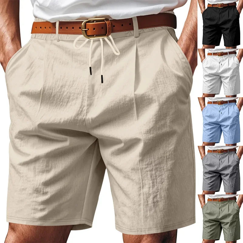 Graue Herren-Fitness-Shorts für Sommer und Training – Bequeme, elastische Dreipunkt-Hose für Laufen und Freizeit