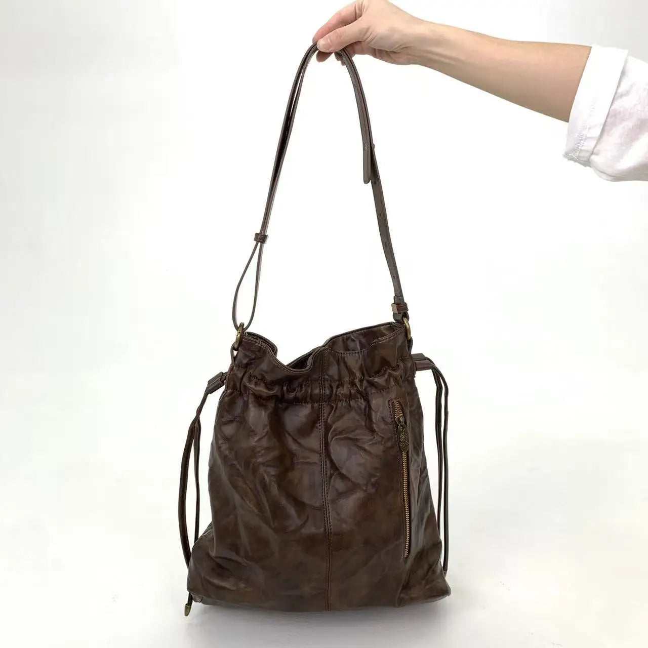 Damen-Top-Handle-Tasche Großes Fassungsvermögen mit Kordelverschluss Innenfächern für Handy Geldbörse