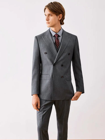 Eleganter Herrenanzug aus 70% Wolle – Slim Fit, einreihig, ideal für Hochzeiten, Büro und festliche Anlässe.