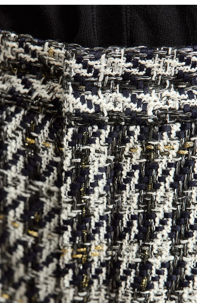 Damen Shorts im Retro-Stil mit kariertem Patchwork und Taschen