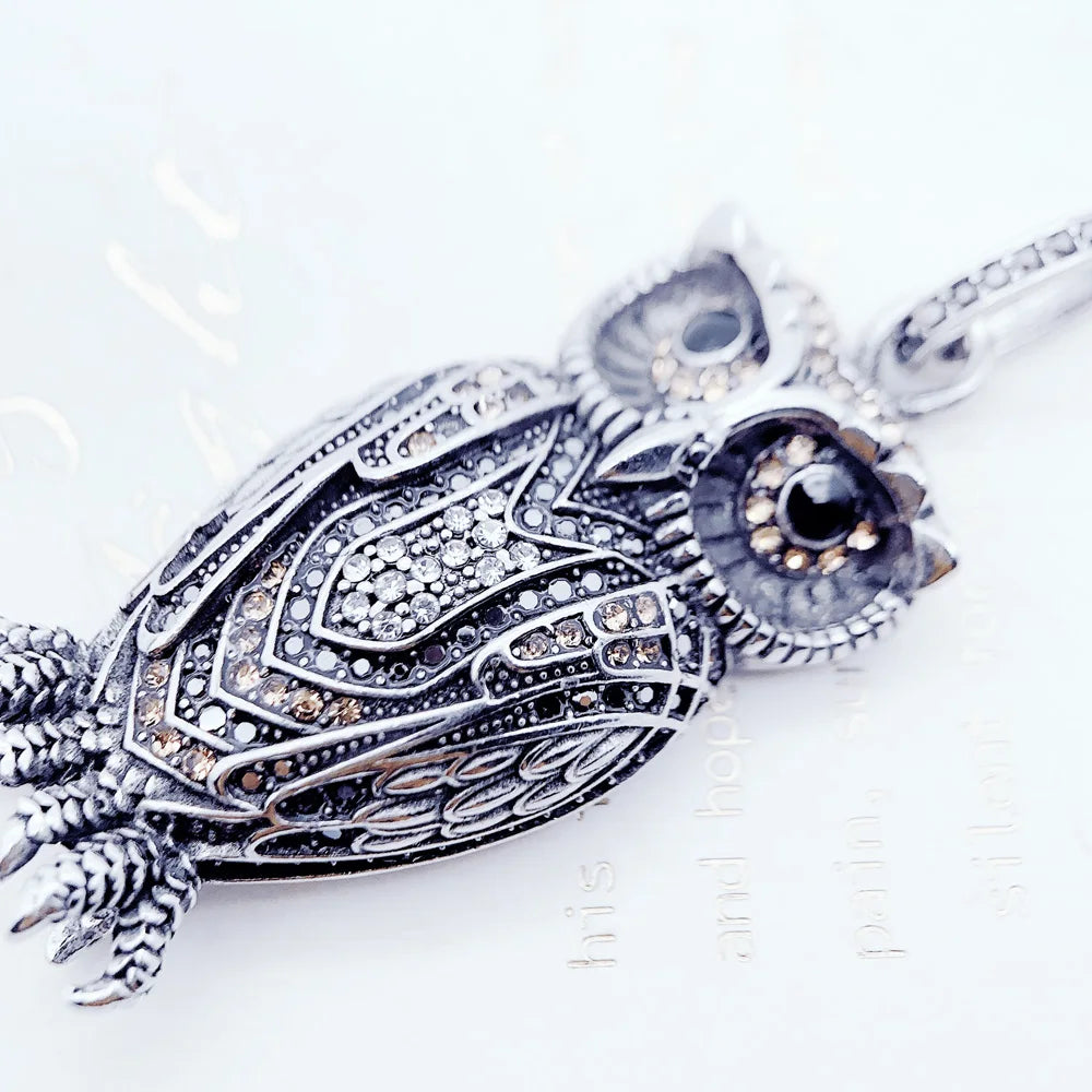 Damen-Charm-Anhänger Eule süß II aus Sterlingsilber