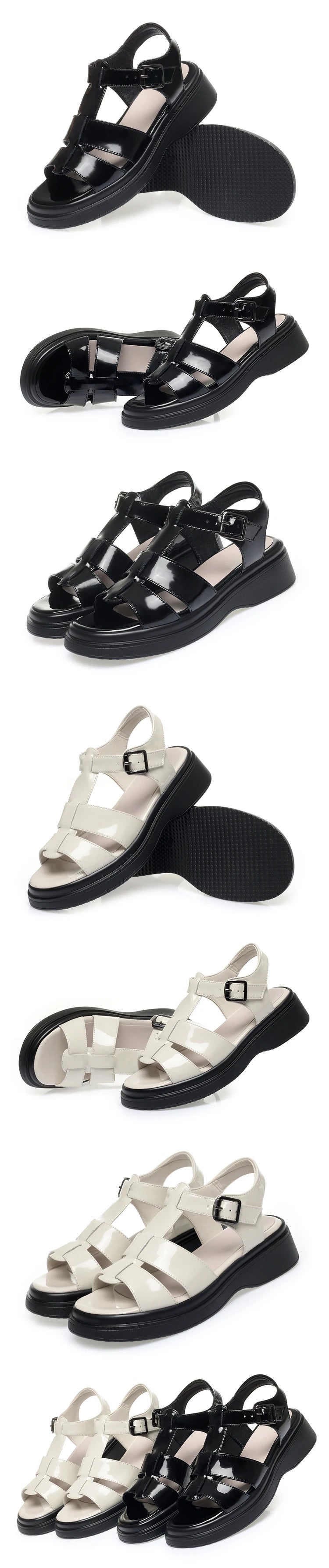 AIYUQI Frauen Sandalen Sommer 2025, Neue Echtes Leder Keil Frauen Sandalen Offene spitze Römischen Sandalen Frauen