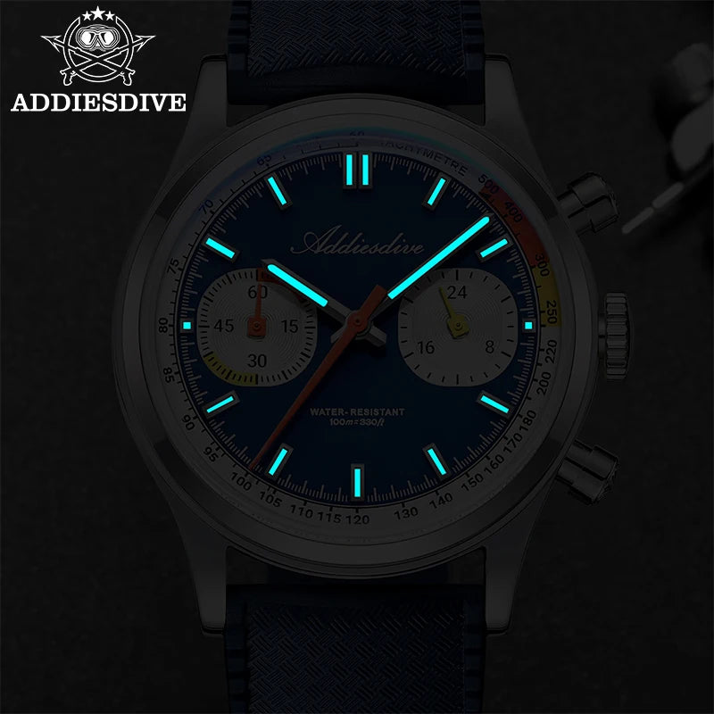 Herren-Chronograph mit VK64-Quarzwerk und Fluorkautschuk-Armband