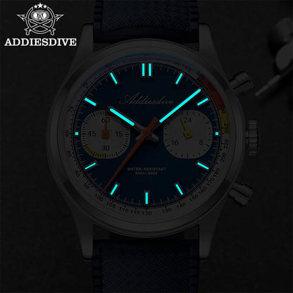 Herren-Chronograph mit VK64-Quarzwerk und Fluorkautschuk-Armband