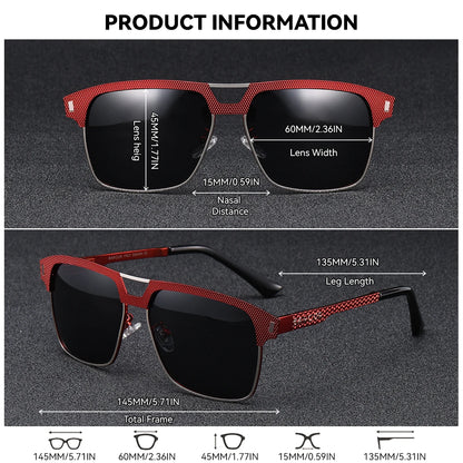 Sonnenbrille quadratisch großer Rahmen Edelstahl polarisiert Unisex