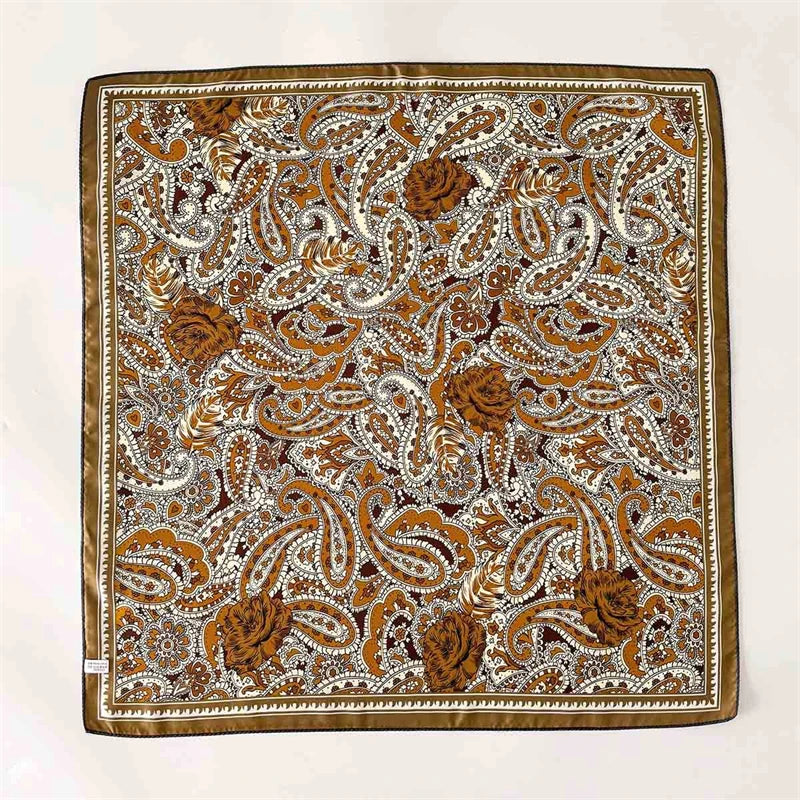 Damen Twill Seidenschal 65cm quadratisch Krawatte Halstuch doppelseitig Hijab Bandana B