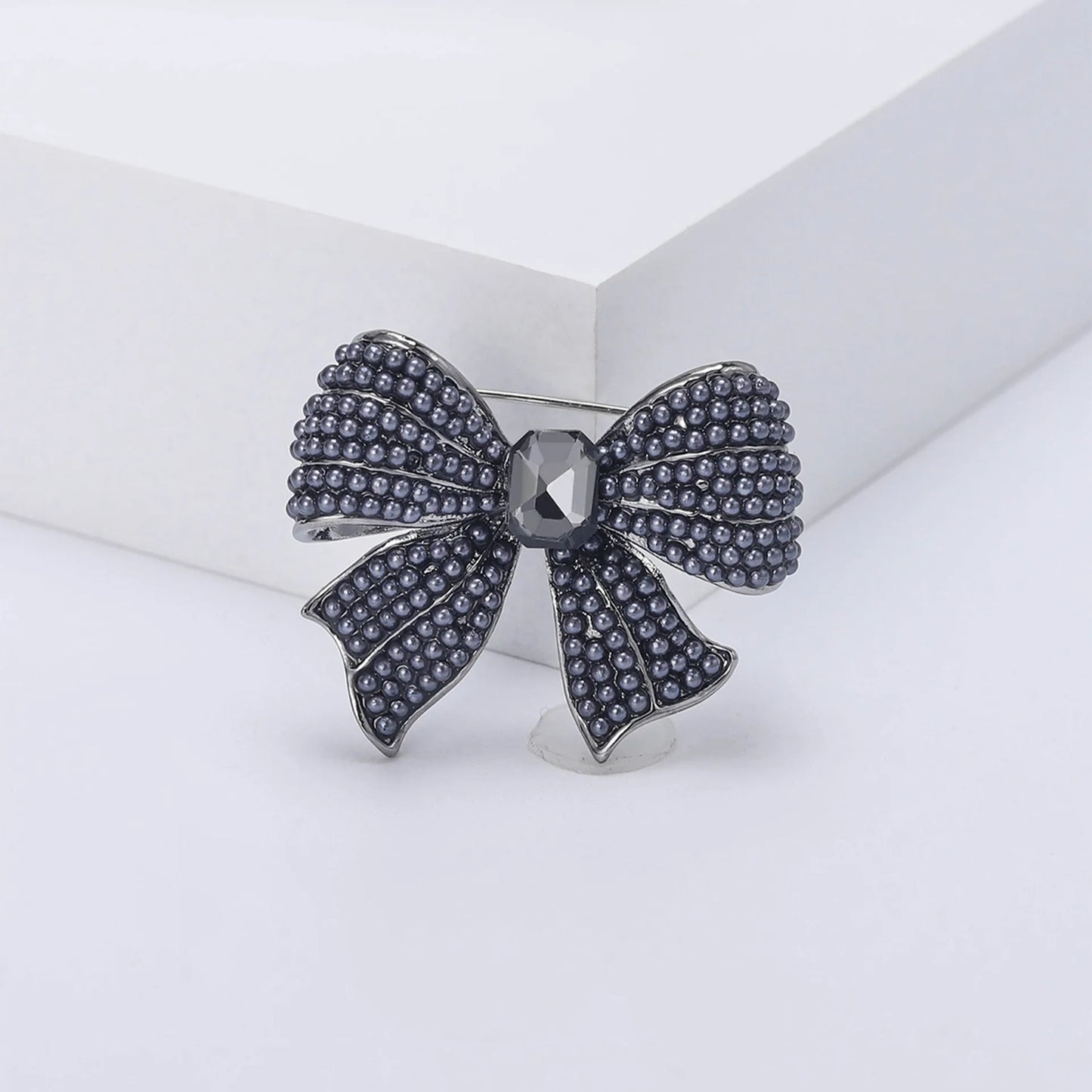 Brosche Schleife Kristall Perle Glänzend Boutique Geschenk Damen