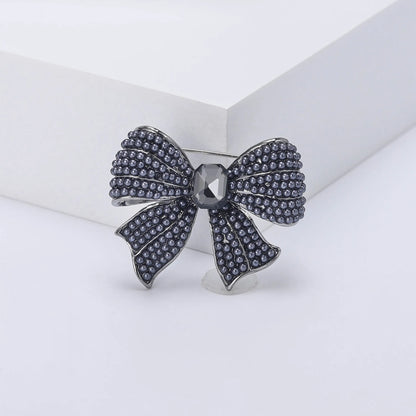 Brosche Schleife Kristall Perle Glänzend Boutique Geschenk Damen