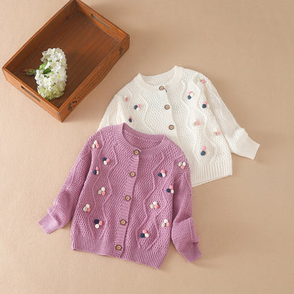 Baby Mädchen Stricken Pullover Kinder Strickjacken Oansatz Frühling Herbst Pullover Strickjacken Mantel Kinder Nette Kleidung
