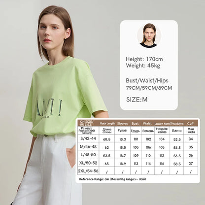Damen T-Shirt im minimalistischen Design mit Rundhalsausschnitt und kurzen Ärmeln