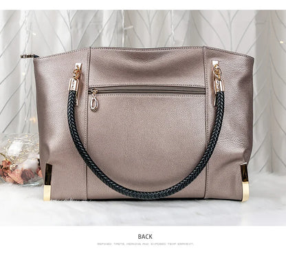 Damen Handtasche aus Rindsleder – Elegante Schultertasche mit Reißverschluss und großem Stauraum