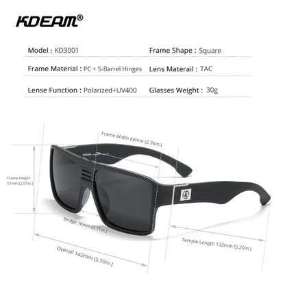 Sonnenbrille quadratisch polarisiert Keyhole-Brücke 6-Basis beschichtet Herren