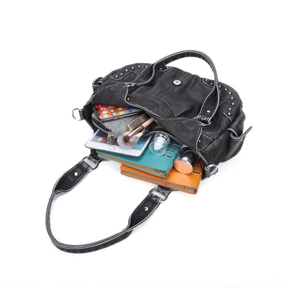 Damen-Handtasche aus Kunstleder Top-Griff mit Mehrfachfächern und Smartphonefach Alltag und Freizeit