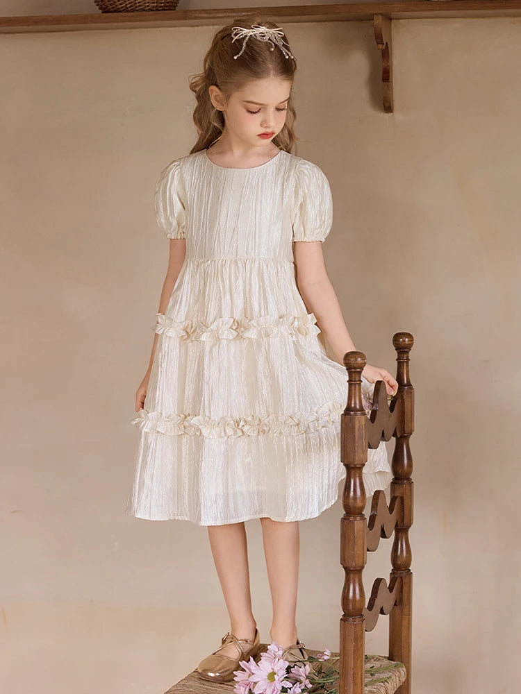 Sommerkleid für Mädchen im chinesischen Retro-Stil mit kurzen Ärmeln – Kawaii Cheongsam Chi-Pao Design für Kinder von 110cm bis 170cm