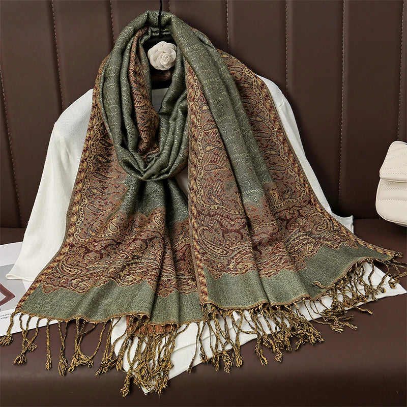 Damen Winterschal Kaschmir Plaid warm Pashmina Bandana Quaste Qualität