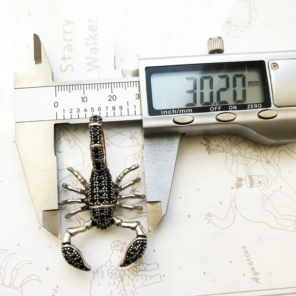 Damen-Charm-Anhänger Skorpion schwarz Rebel aus Sterlingsilber