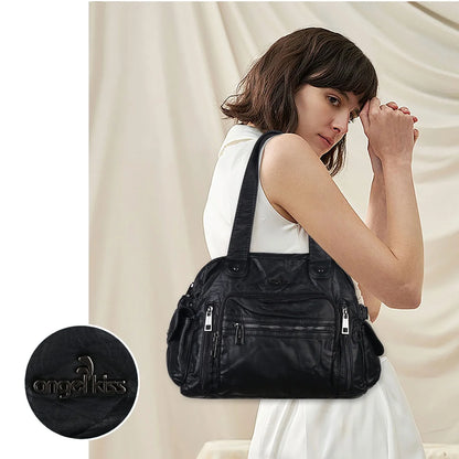 Damen-Satchel-Tasche Leopardenmuster, Top-Handle Innenfach mit Reißverschluss und viel Stauraum