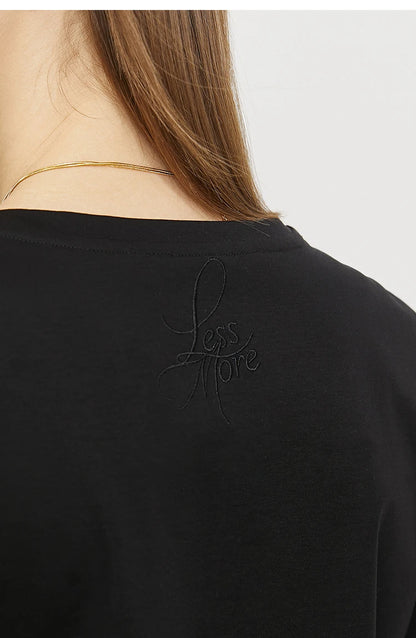 Damen Top im minimalistischen Stil aus einfarbiger mercerisierter Baumwolle