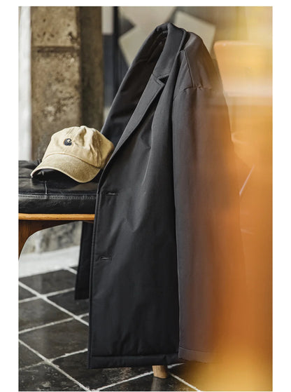 Herren Anzugjacke Verdickte Reverskragen Warmer Mantel Vielseitige Oberbekleidung Herbst Winter
