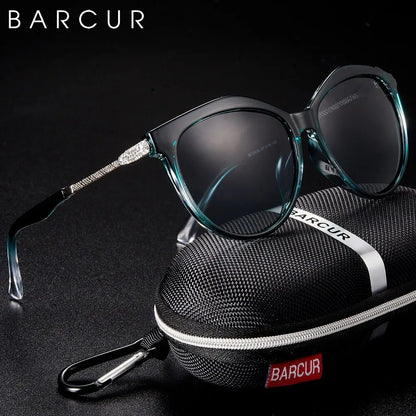 Damen-Sonnenbrille Cat Eye oval Farbverlauf UV400 polarisiert Basis