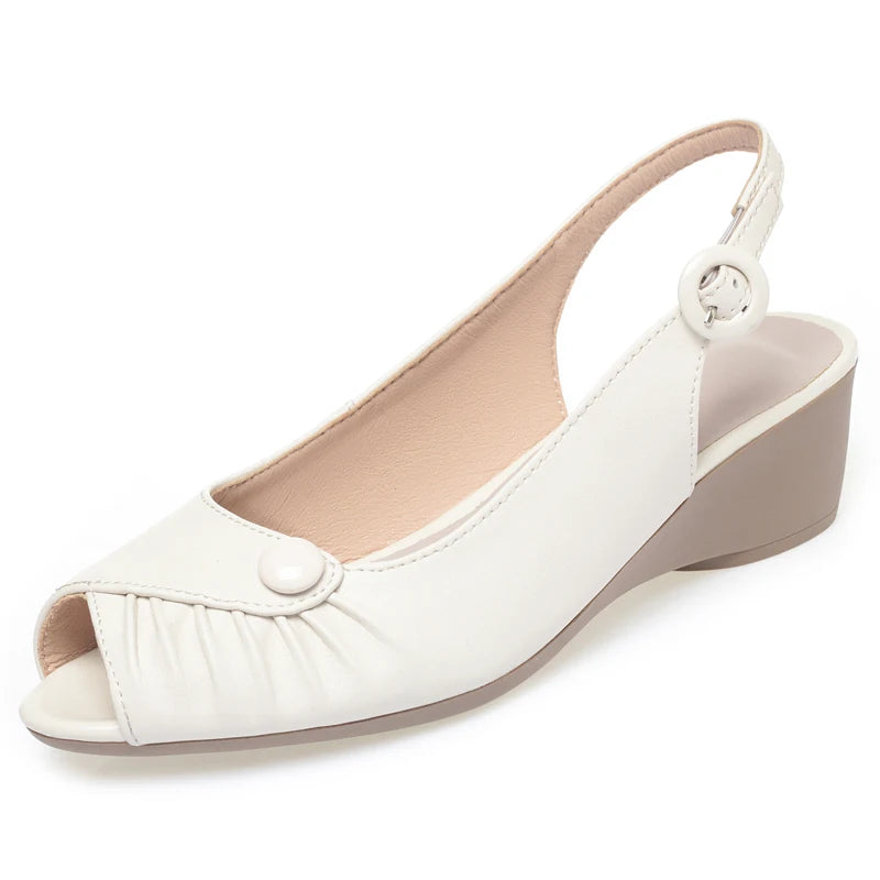 AIYUQI 2025, neue frauen sandalen Keil ferse fisch mund weibliche schuhe Große größe one-strap sandalen frauen