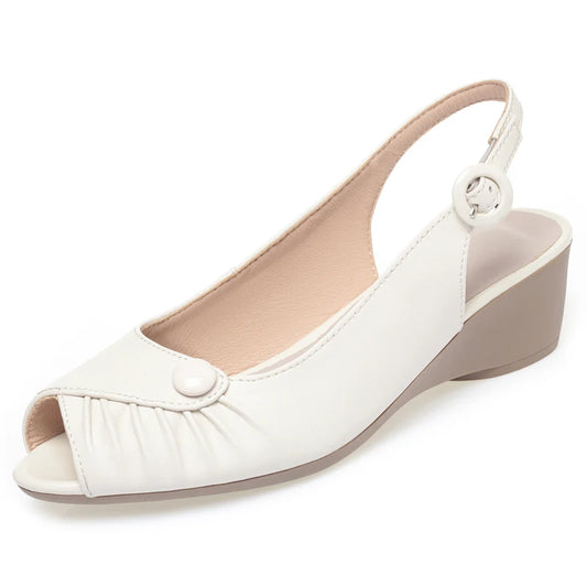 AIYUQI 2025, neue frauen sandalen Keil ferse fisch mund weibliche schuhe Große größe one-strap sandalen frauen