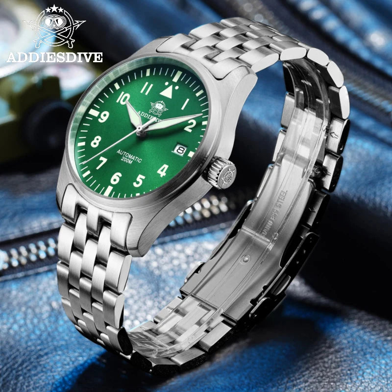 Herren-Taucheruhr mit C3-Leuchtmasse und NH35A-Automatikwerk