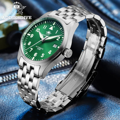 Herren-Taucheruhr mit C3-Leuchtmasse und NH35A-Automatikwerk