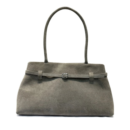 Damen-Schultertasche Aus Natur-Wildleder Mit Langem Henkel | Vielseitig