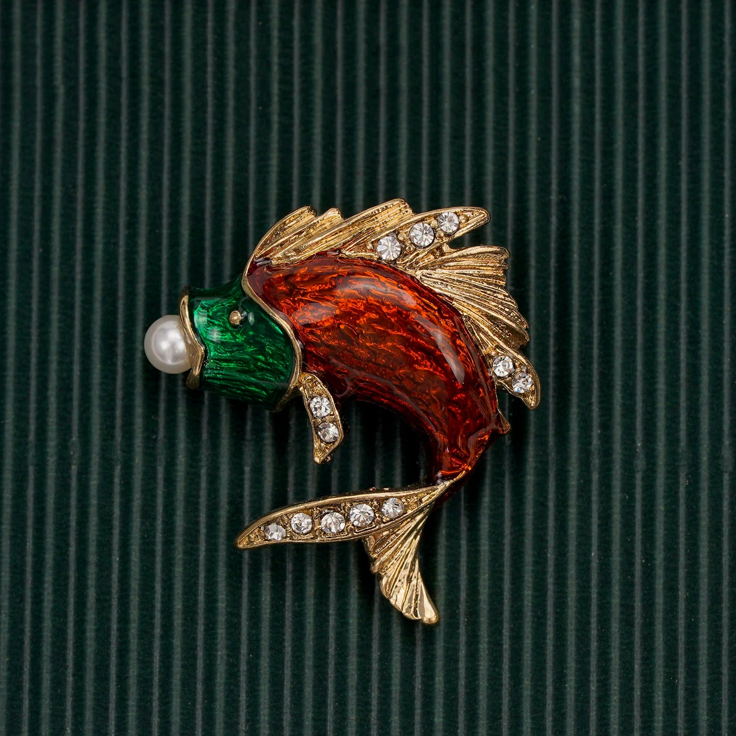 Brosche Fisch Schmetterling Insekt Emaille Kristall Vintage Retro Kleidung Damen