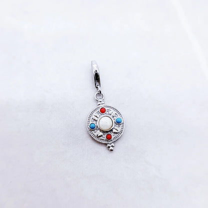 Damen-Charm-Anhänger bunte Verzierung Glück II aus Sterlingsilber