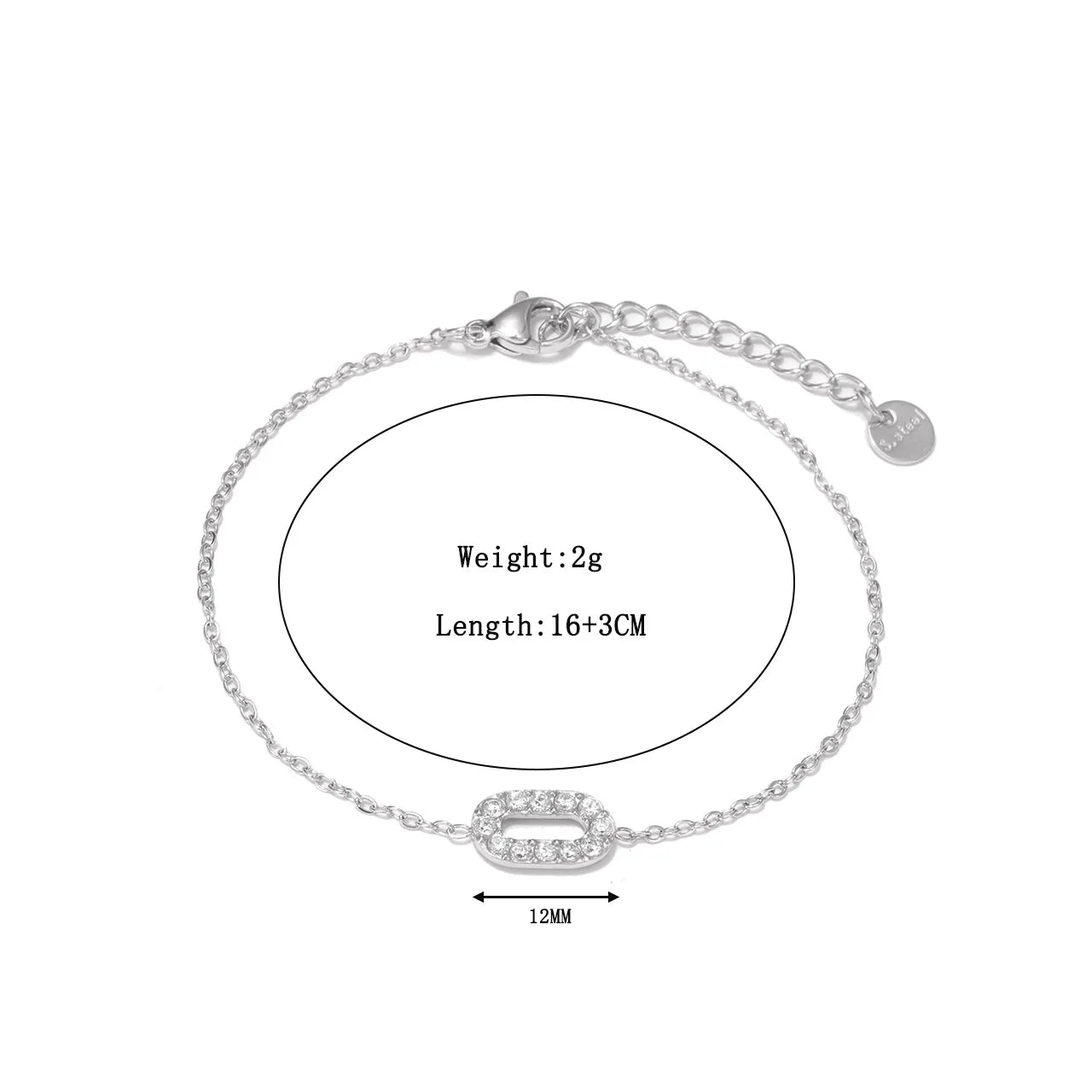 Damen-Kettenarmband mit CNC-Zirkonia aus Edelstahl