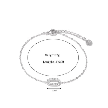 Damen-Kettenarmband mit CNC-Zirkonia aus Edelstahl