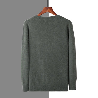 Herren Strickjacke Frühling und Herbst Basic Nerz Kaschmir pullover Herren große lose V-Ausschnitt Strick mantel reine Farbe Freizeit jacke Tops