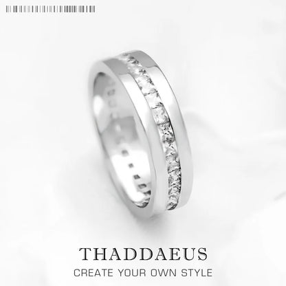 Damen-Ring Zirkon-Bandring schillernd II aus Sterlingsilber