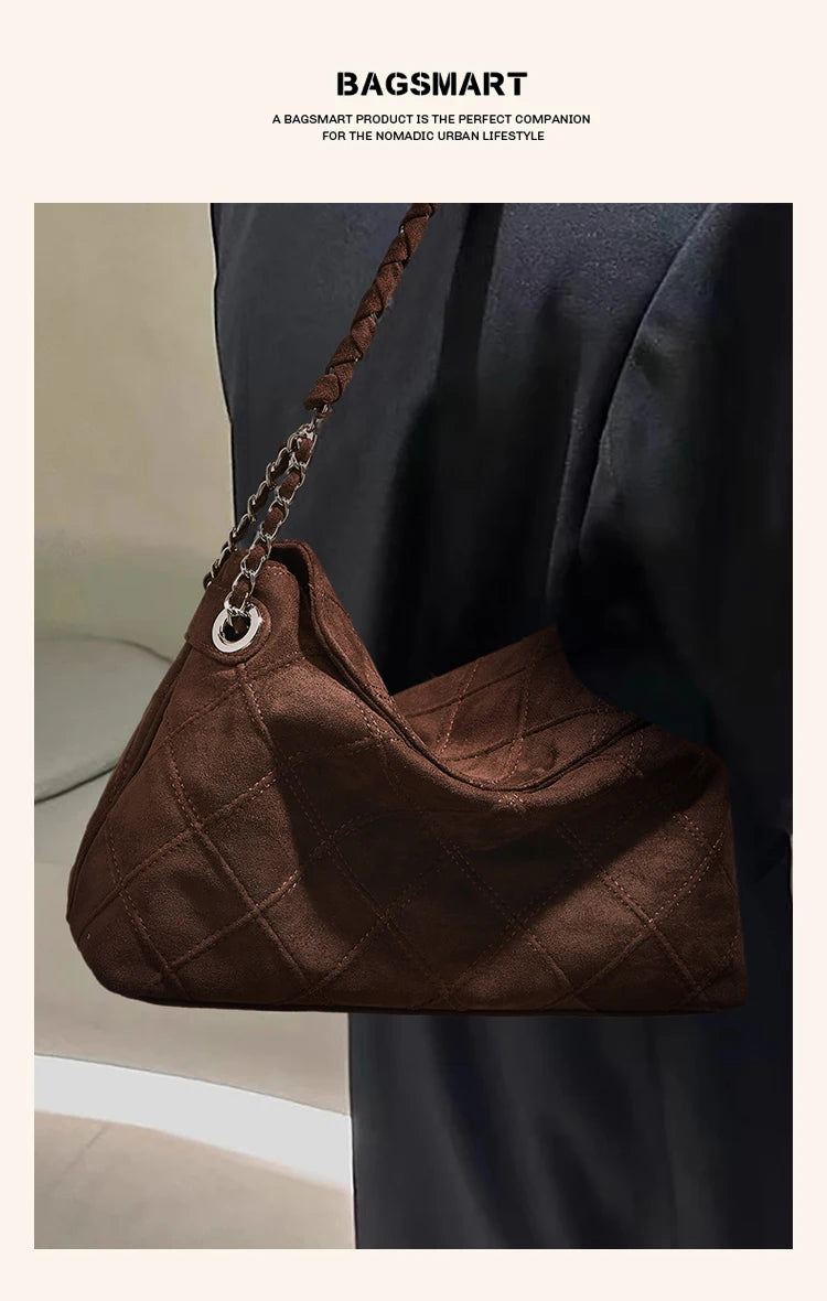 Damen Schultertasche mit großem Fassungsvermögen im Retro-Look
