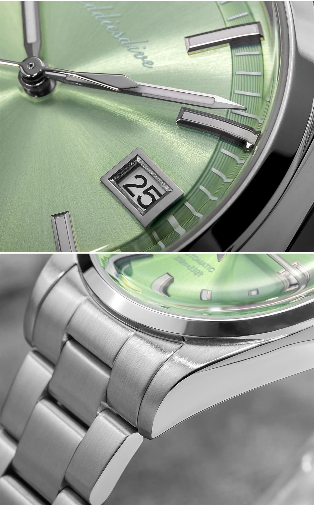 Herren-Automatikuhr mit Bubble-Glas und NH35A-Automatikwerk