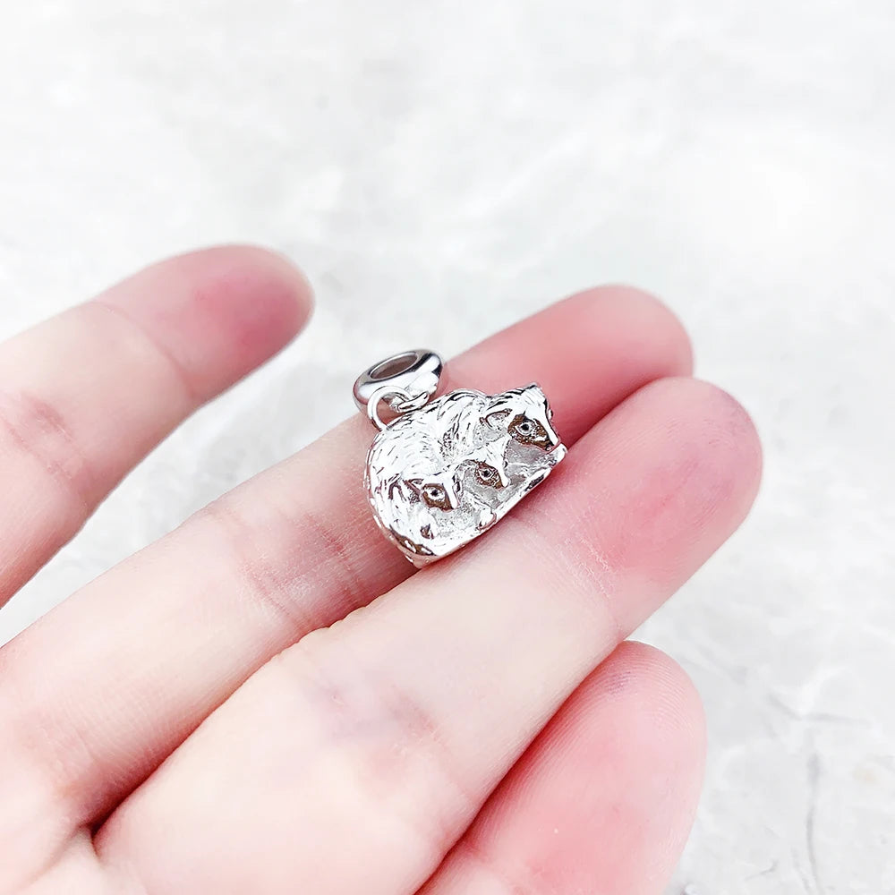 Damen-Charm-Anhänger Katze und Kätzchen süß Mutter aus Sterlingsilber