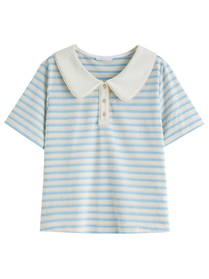 Poloshirt mit Knopfleiste und Farbblock-Design