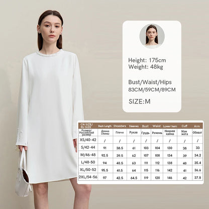 Elegantes Damen Midikleid Mit Glockenärmeln Und Perlenbesatz