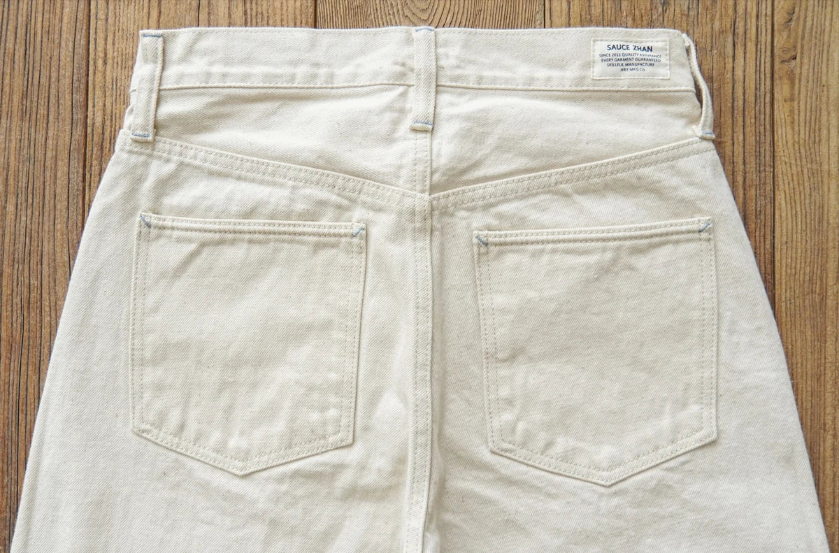Herren Jeans aus Selvedge Denim mit hohem Bund und regulärer Passform